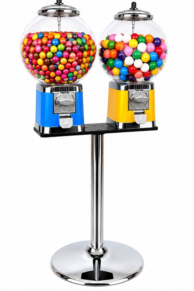 Máquina Doble Capsula de Globo y Base Cromada