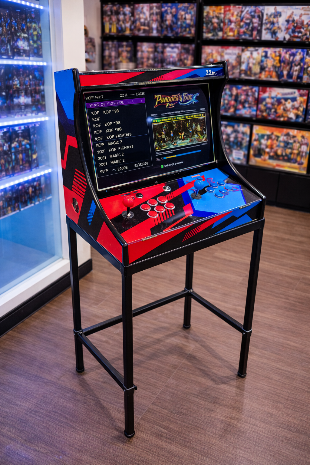 Game Box Pro 9000 Azul y Roja – Máquina Arcade Multijuegos Profesional