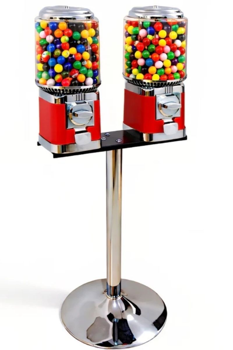Máquina Dispensadora con Detalles Cromados Doble 201 - Diseño Clásico con Base Cromada