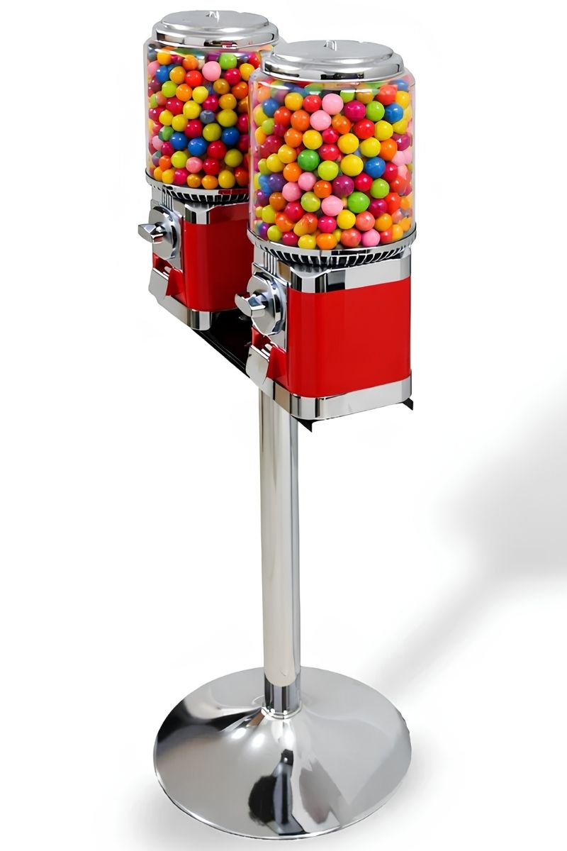 Máquina Dispensadora con Detalles Cromados Doble 201 - Diseño Clásico con Base Cromada