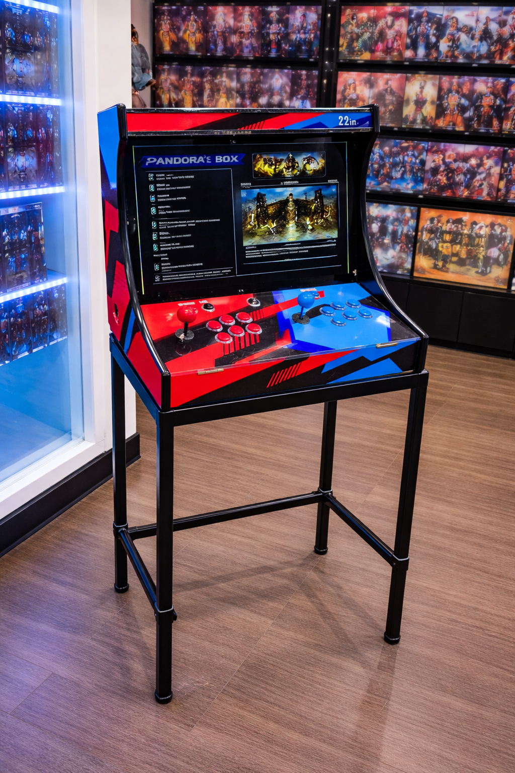 Game Box Pro 9000 Azul y Roja – Máquina Arcade Multijuegos Profesional