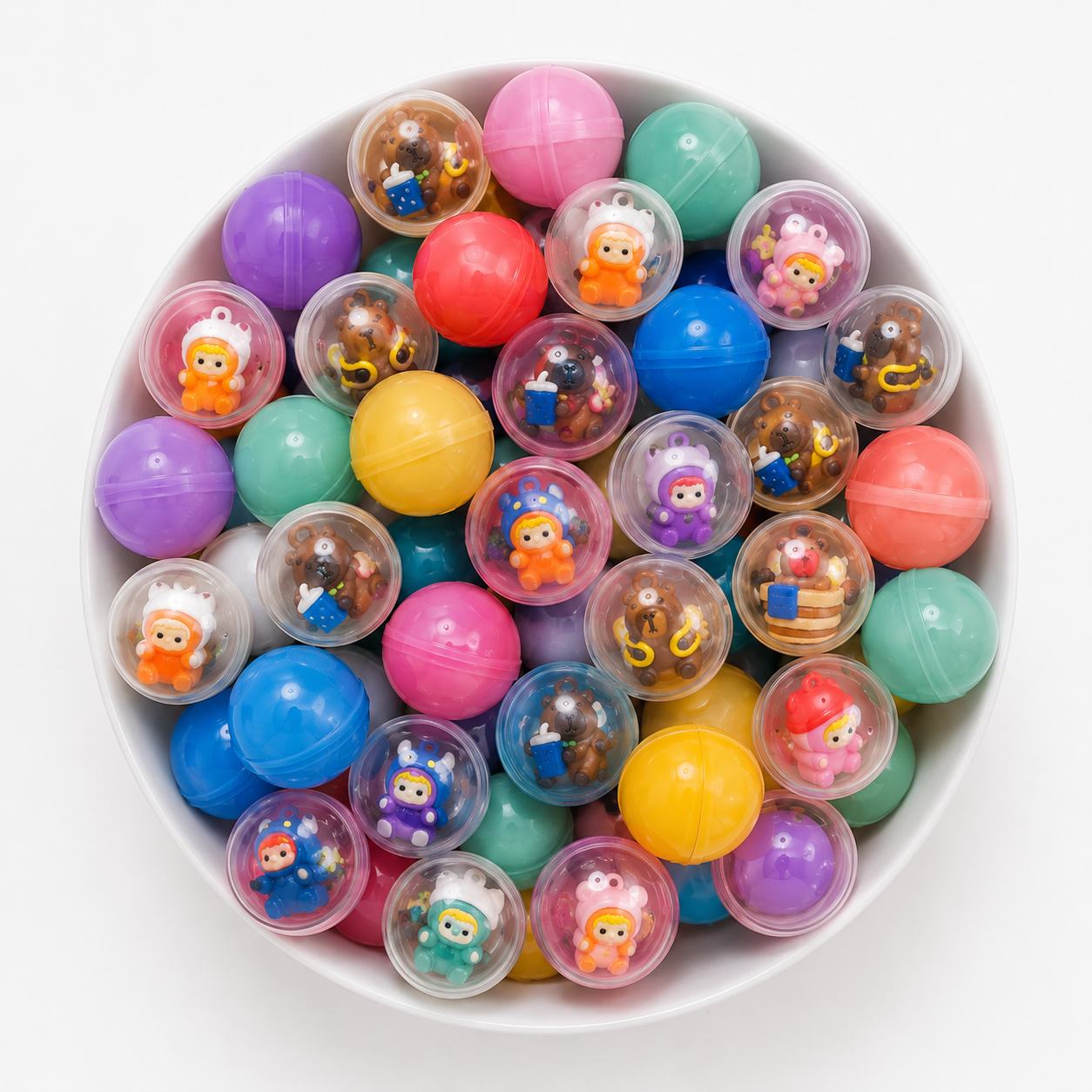 Cápsulas ovaladas de 1.1" MIX de juguetes de Capibara y Cabezones surtidos (Bolsa de 200 unidades)