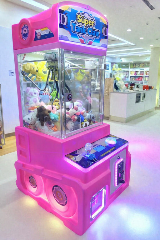 Máquina Rosa Súper Tank Claw – Máquina de Garra con Luces LED y Monedero