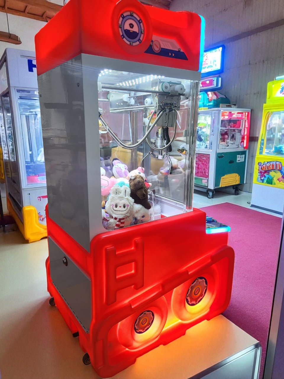 Máquina Roja Súper Tank Claw – Máquina de Garra con Luces LED y Monedero