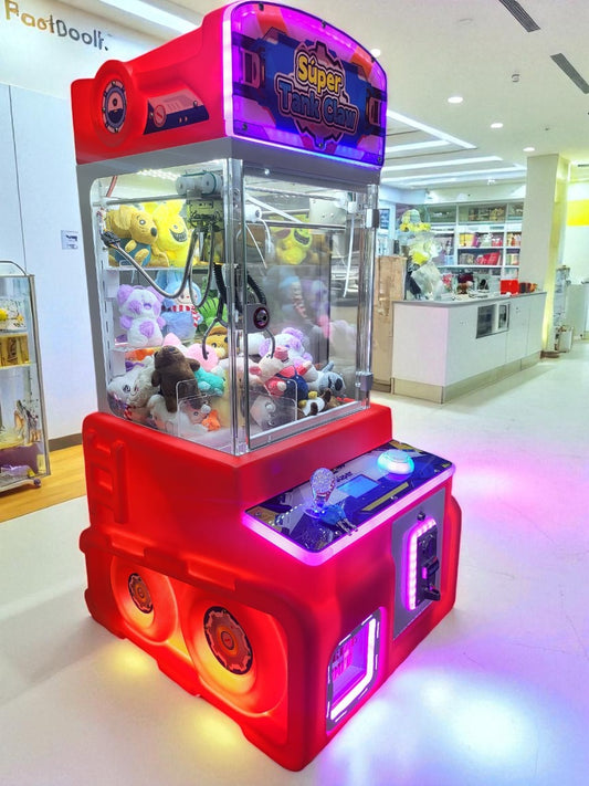 Máquina Roja Súper Tank Claw – Máquina de Garra con Luces LED y Monedero